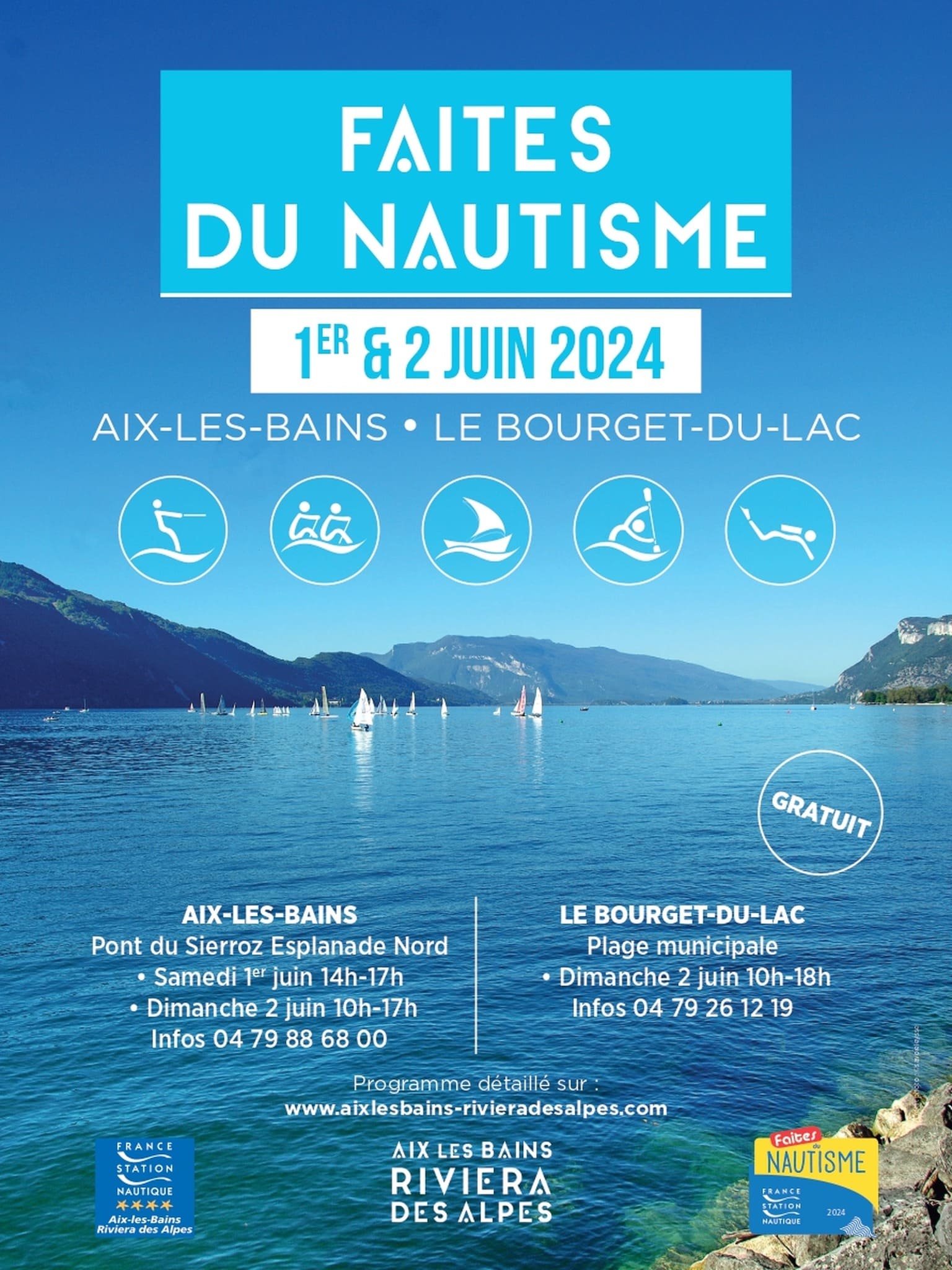 Faites du nautisme à Aix-les-Bains et Bourget-du-Lac